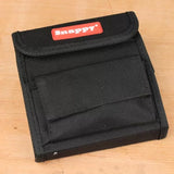 Black fabric tool pouch with Snappy logo, designed for woodworking tool storage