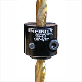 Drill bit stop collar for woodworking precision, size 1/8 to 9/32 inch, on a drill bit