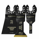 Set of three Imperial oscillating multi-tool blades for wood and metal cutting