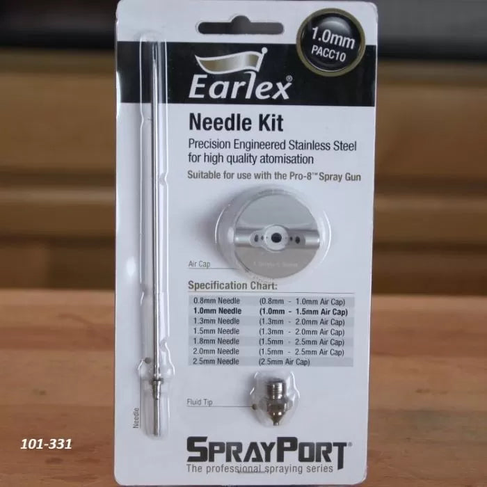 Earlex SprayPort 1.0mm needle kit with air cap and fluid tip for spray gun