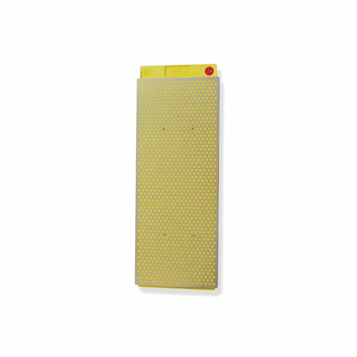 Diamond whetstone sharpening stone with yellow perforated surface for woodworking tools
