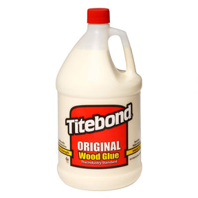 Titebond Original Wood Glue gallon jug, woodworking adhesive, red and yellow label