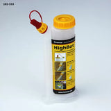 HighBot glue applicator bottle with yellow cap and labeled woodworking tips