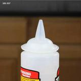 Plastic glue bottle spout cap for precise woodworking adhesive application