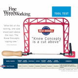 Red Knew Concepts coping saw with wood handle, rated best overall for woodworking precision.