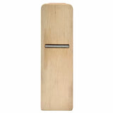 Wooden hand plane with exposed metal blade for woodworking