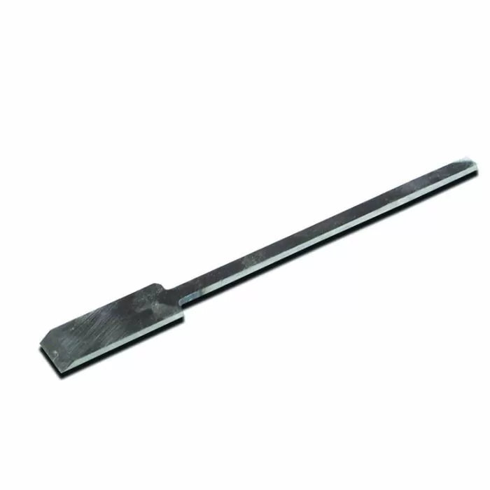 Steel mortise chisel for woodworking on white background