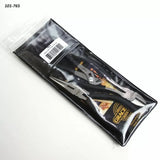 Three-piece mini pliers set in clear plastic pouch, includes long nose and side cutting pliers.