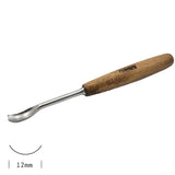 12mm curved wood carving gouge chisel with wooden handle, suitable for woodworking projects