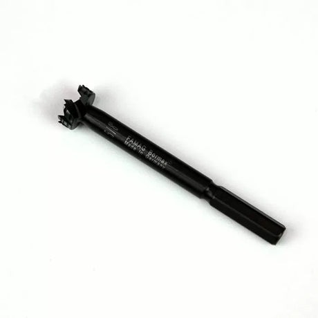 Forstner drill bit with hex shank for woodworking on white background