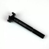 Forstner drill bit with sharp cutting edges for woodworking on white background