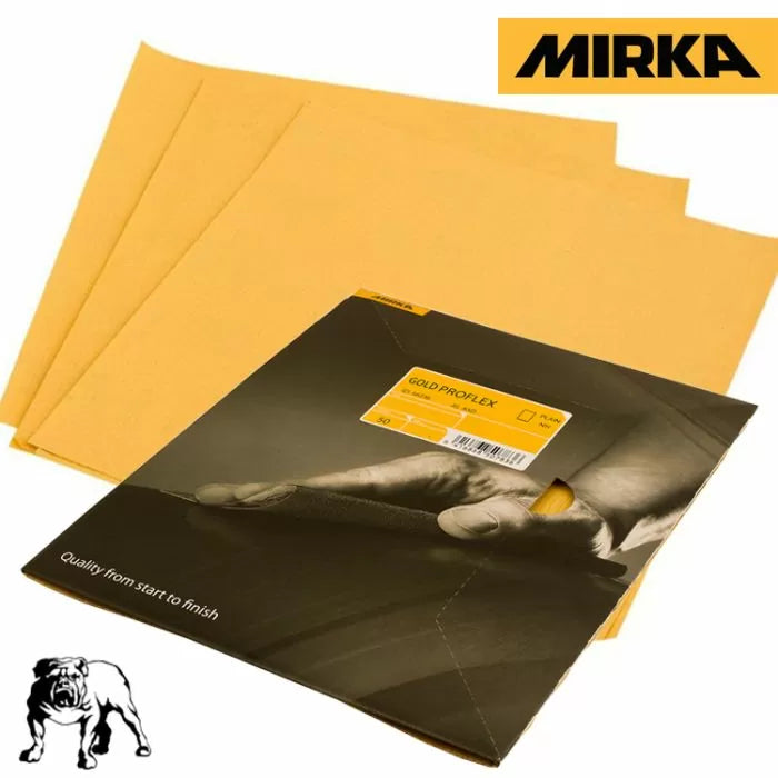 Mirka Gold Proflex sandpaper sheets, hand sanding package, and sheets for woodworking