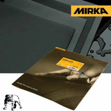 Mirka wet or dry sandpaper sheets for woodworking, 9x11 inch abrasive pack.