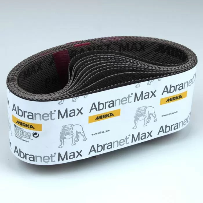 Mirka Abranet Max sanding belt rolled up, abrasive mesh for woodworking and surface finishing