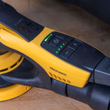 Closeup of Mirka Deros sander controls