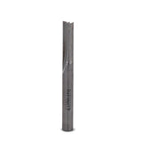 Straight single flute carbide router bit for woodworking, isolated on white background