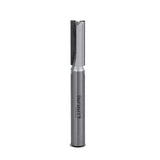 Carbide straight router bit for woodworking, isolated on white background