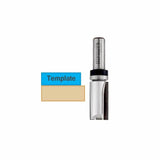 Straight router bit with bearing for woodworking template routing on white background