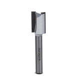 Carbide straight router bit for woodworking on white background