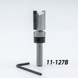 Straight router bit with bearing and hex key for woodworking, model 11-127B
