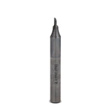 Straight carbide router bit for woodworking, single flute, on white background