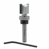 Carbide router bit with bearing guide and hex key for woodworking precision cuts