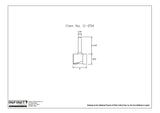 Technical drawing of straight router bit, item 11-254, showing dimensions and flat shank