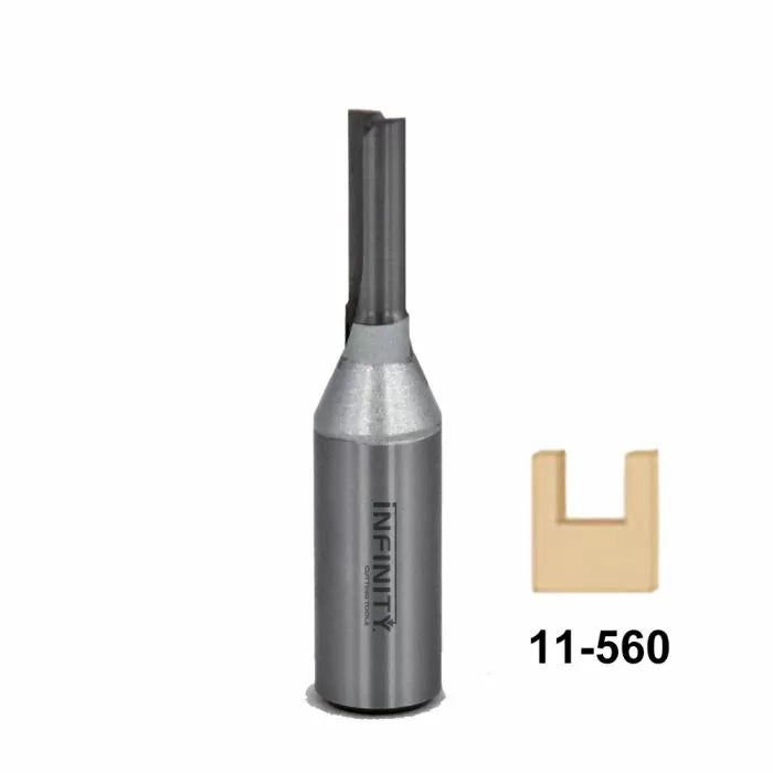 Straight router bit with insert and part number 11-560 for woodworking.