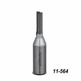 Straight carbide router bit for woodworking, product number 11-564 on white background