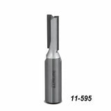 Straight router bit with carbide tip, metal body, product number 11-595, woodworking tool