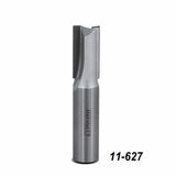 Straight carbide router bit for woodworking, Infinity 11-627, on white background