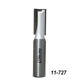 Straight router bit with double flutes for woodworking, item number 11-727