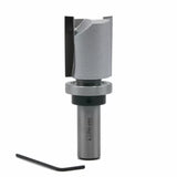 Industrial woodworking router bit with bearing guide and included hex key tool