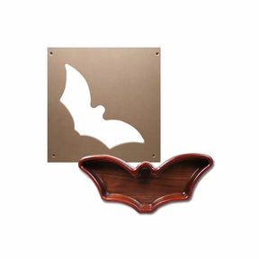 Bat-shaped woodworking tray and matching MDF bat template for wood routing projects