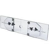 Clear acrylic router table fence with adjustable wings and center dust port