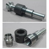 Router table insert spindle and collet set for woodworking tools, metallic finish