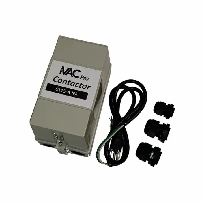 iVAC Pro contactor C115-A-NA for woodworking dust collection, with power cord and fittings