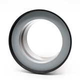 4-inch magnetic dust port ring for woodworking dust collection system on white background