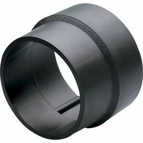 Black plastic dust collection hose adapter for woodworking shop tools
