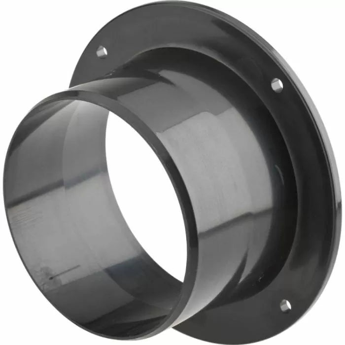 Dust collection port flange for woodworking table, durable plastic with screw holes