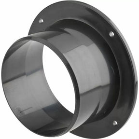 Dust collection port flange for woodworking table, durable plastic with screw holes