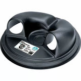 Black plastic dust separator lid for woodworking dust collection systems