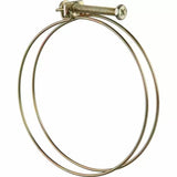Adjustable double wire hose clamp with metal screw for woodworking dust collection systems