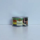 Liberon liming special effects wax can for woodworking finish on white background.