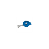Blue woodworking jig knob with adjustable T-track clamp on white background