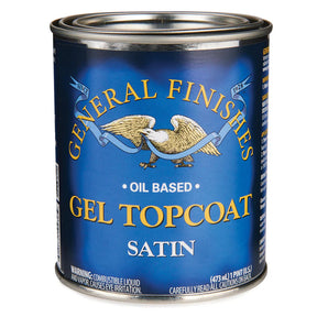 Oil based gel topcoat satin finish can for woodworking projects