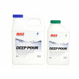 MAS Deep Pour clear casting epoxy resin kit with Part A and Part B containers for woodworking.