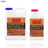 MAS Penetrating Epoxy Sealer kit with resin and hardener bottles for woodworking