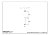 Technical drawing of a straight router bit, 1/2 inch shank, 1-1/2 inch cutting length.
