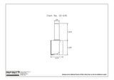 Technical drawing of straight router bit, 1/2 inch shank, 1-1/4 inch cutting diameter.